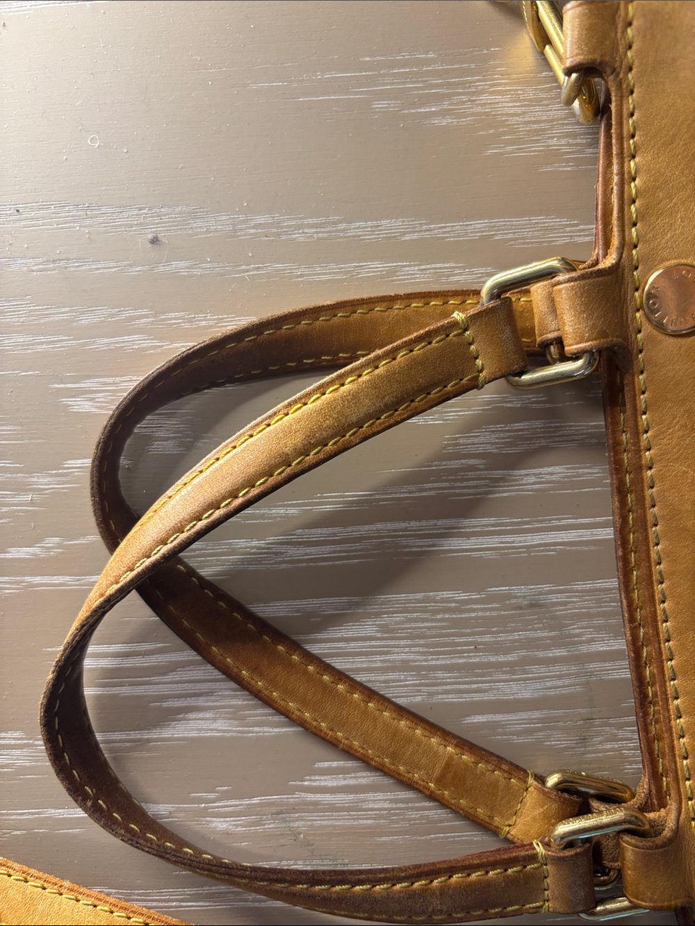 Louis Vuitton Yellow Patent Monogram Tote with Leather Trim original lv strap - Picture 11 of 14